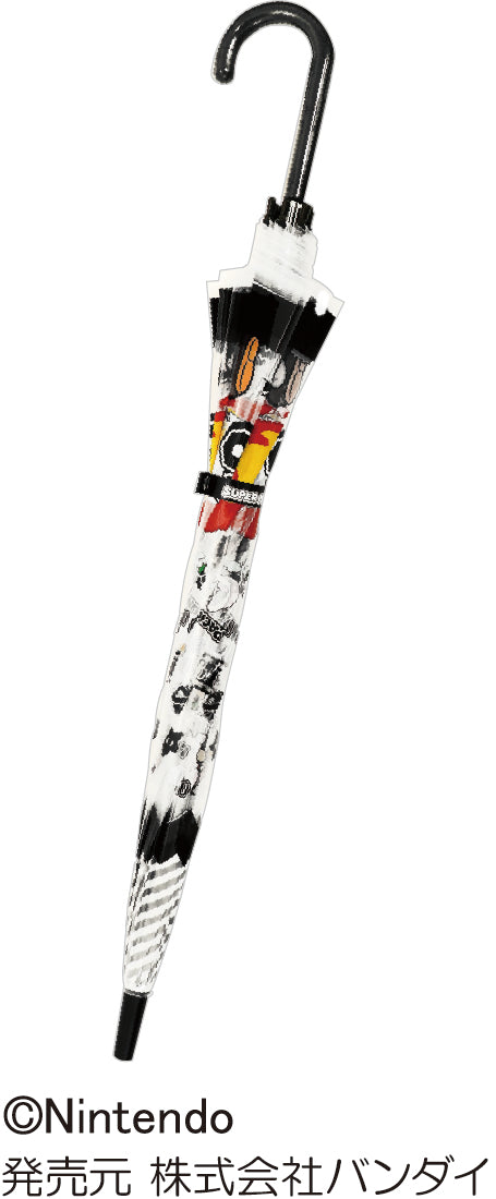 32483 子供ビニール傘 スーパーマリオ ブラック