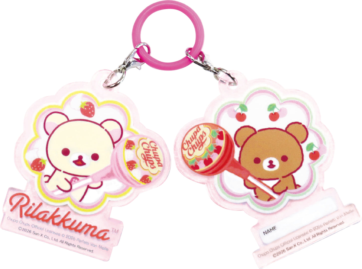 AKR052 アンブレラチャーム リラックマ×チュッパチャプス ピンク
