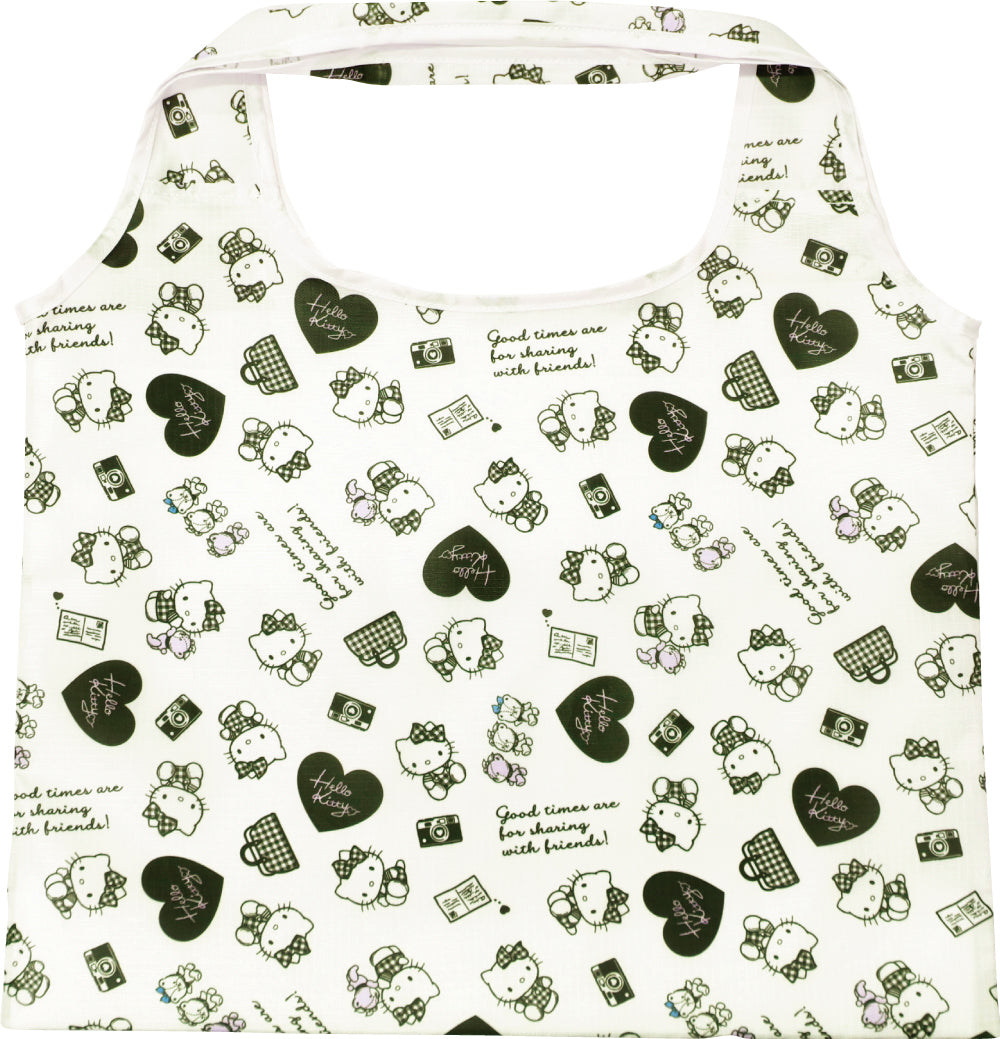 FAE329 エコバッグ ハローキティ モノクロ