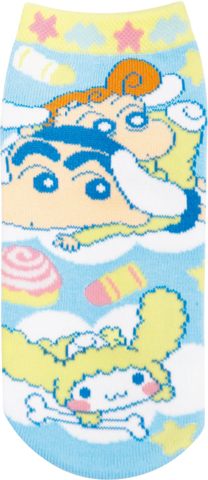JGS0838 ソックス クレヨンしんちゃん×シナモロール カラーポップ