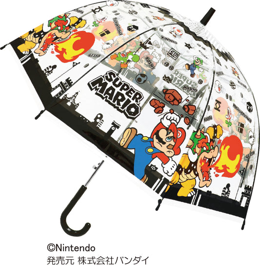 32483 子供ビニール傘 スーパーマリオ ブラック