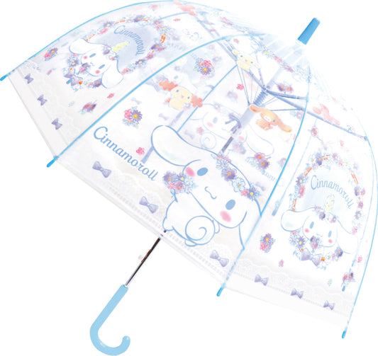 32524 子供ビニール傘 シナモロール フラワーリボン