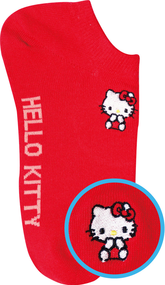 CES010 刺繍スニーカーソックス ハローキティ ビビッド