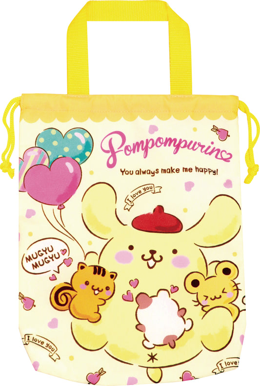 SBK561 巾着シューズバッグ ポムポムプリン ハグ